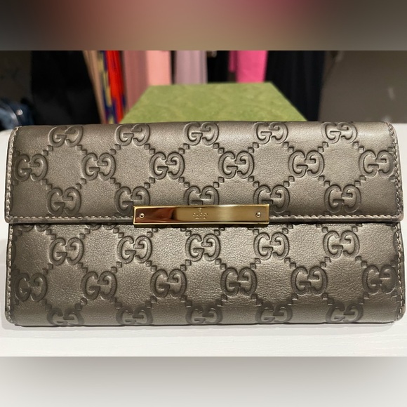 Authentic Gucci grey Guccissima long wallet - Picture 7 of 16